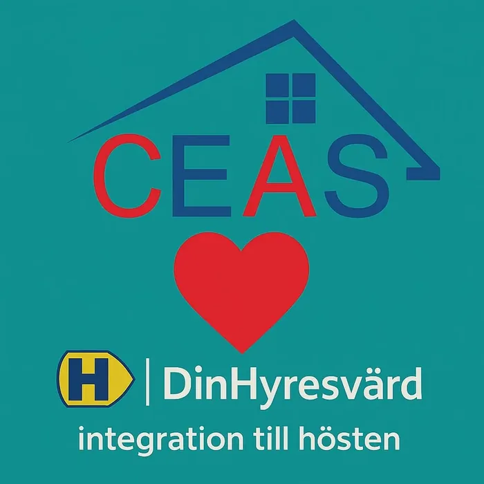Grafisk bild med CEAS och Hogia DinHyresvärd samt texten integration till hösten.